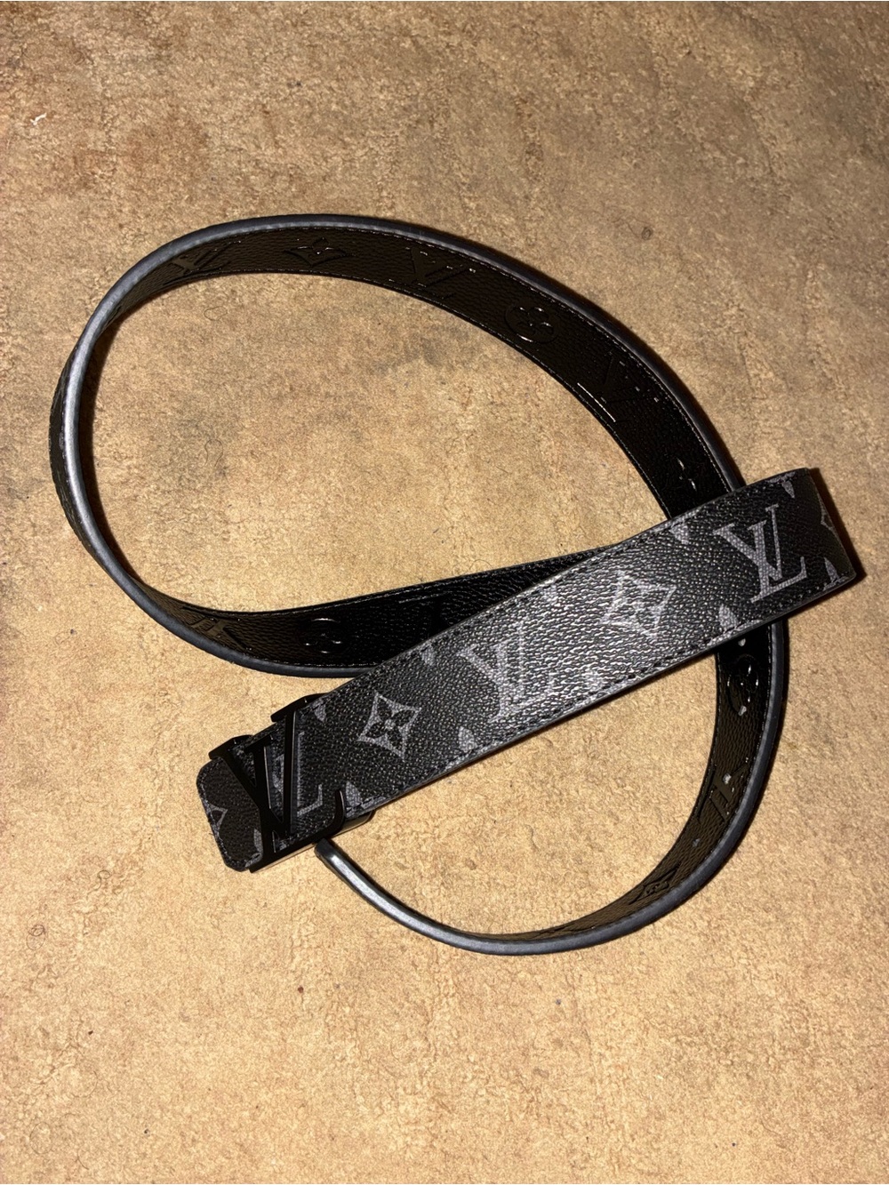 Louis Vuitton Black Monogram Reversible Men's Belt